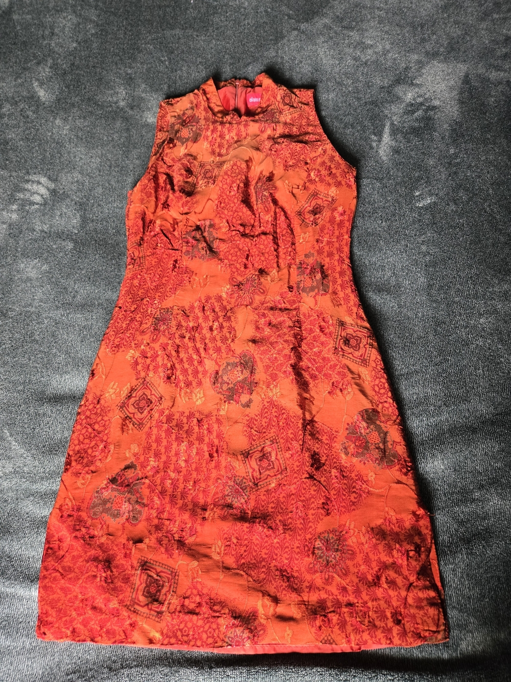Alain Manoukian Orange & Red Floral Jacquard Mini Dress ❤️🧡